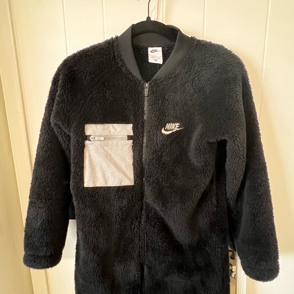 Nike Black Teddy Fuzzy Sweater Jacket